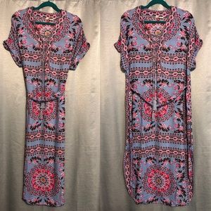 Tie dress w/ side slit